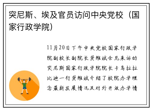 突尼斯、埃及官员访问中央党校（国家行政学院）